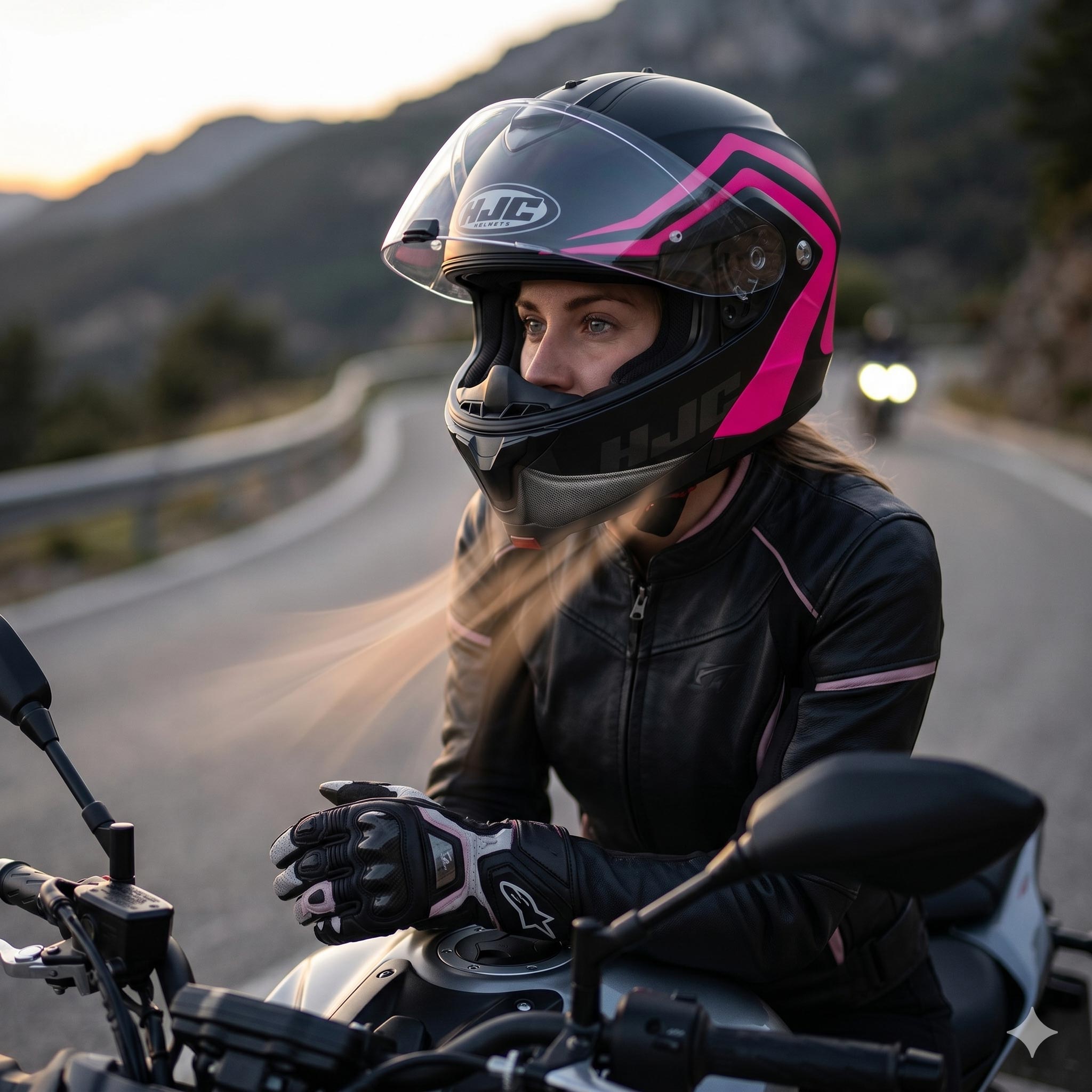 Helma na motorku HJC