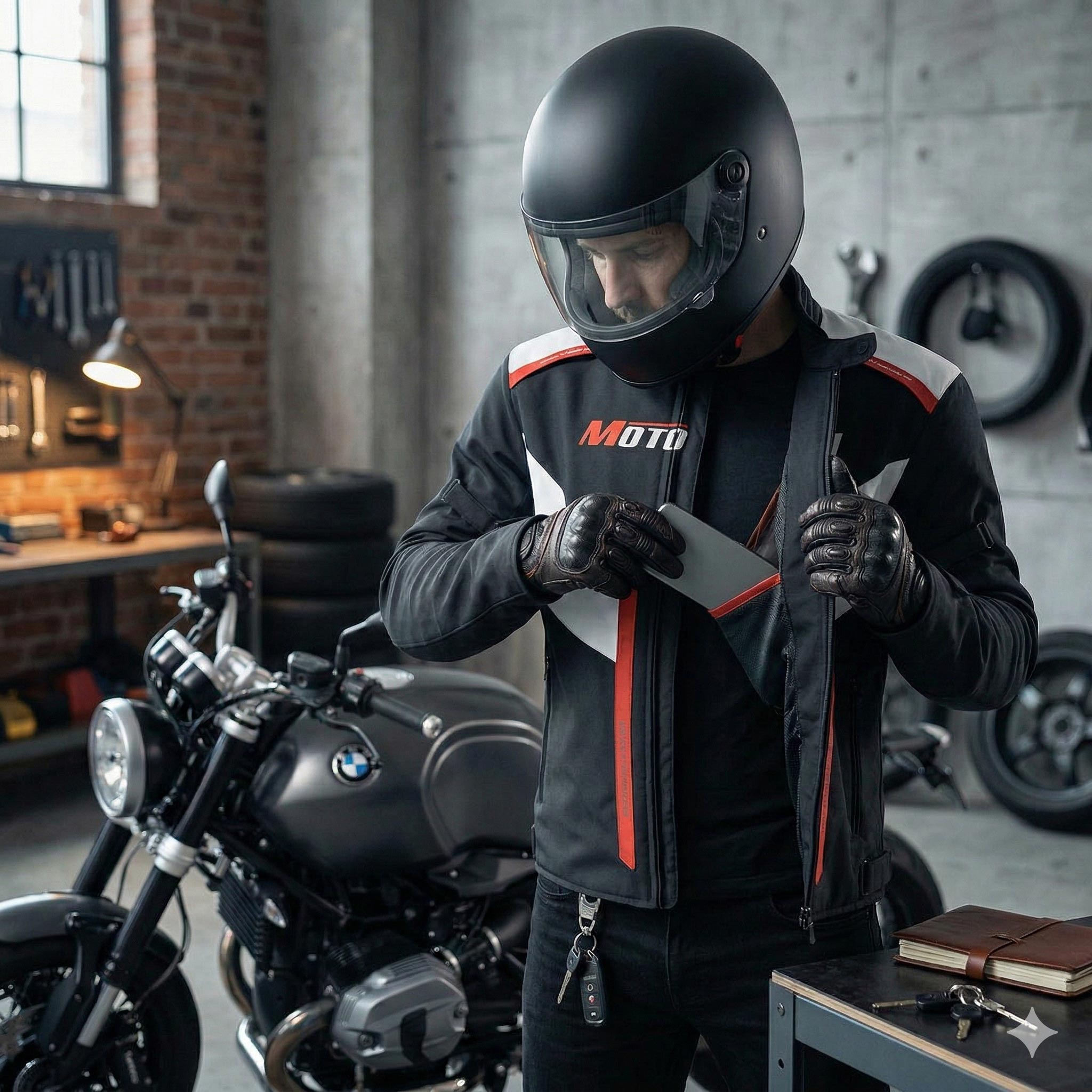 Vnější a vnitřní kapsy bundy na moto MotoZem