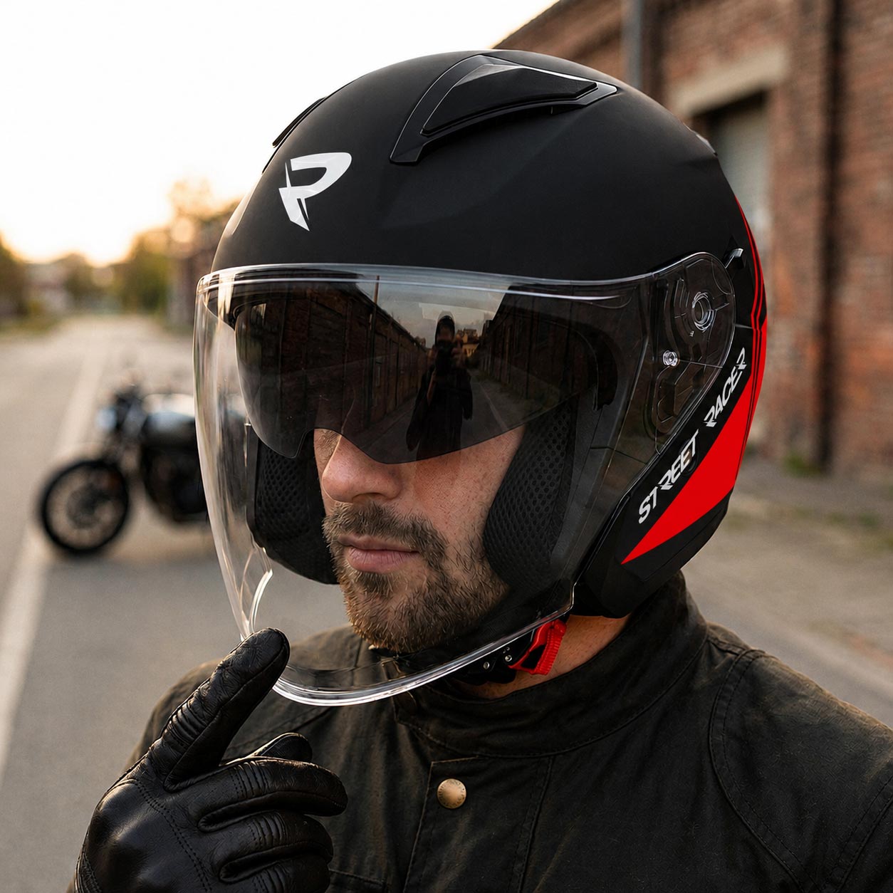 Plexi helmy na motorku Street Racer