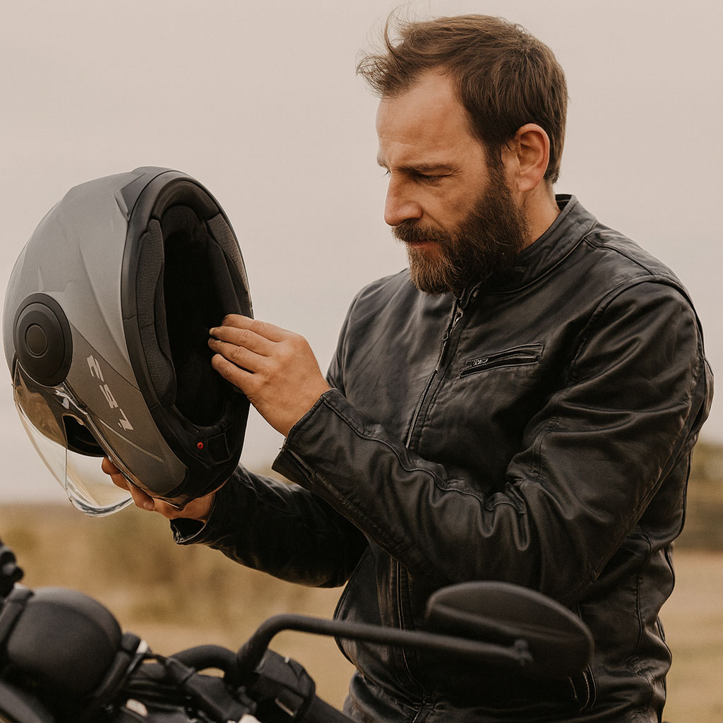 interiér moto helmy LS2