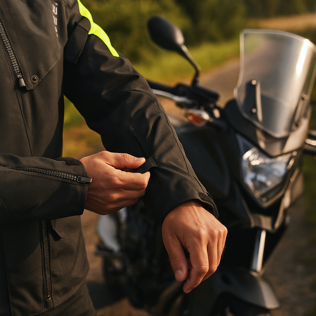 stahovací pásky bundy na motorku Rebelhorn