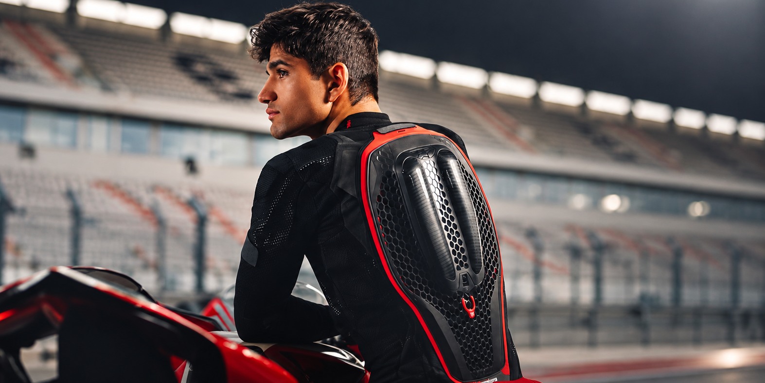 Elektronický moto airbag s ochranou zad motorkáře