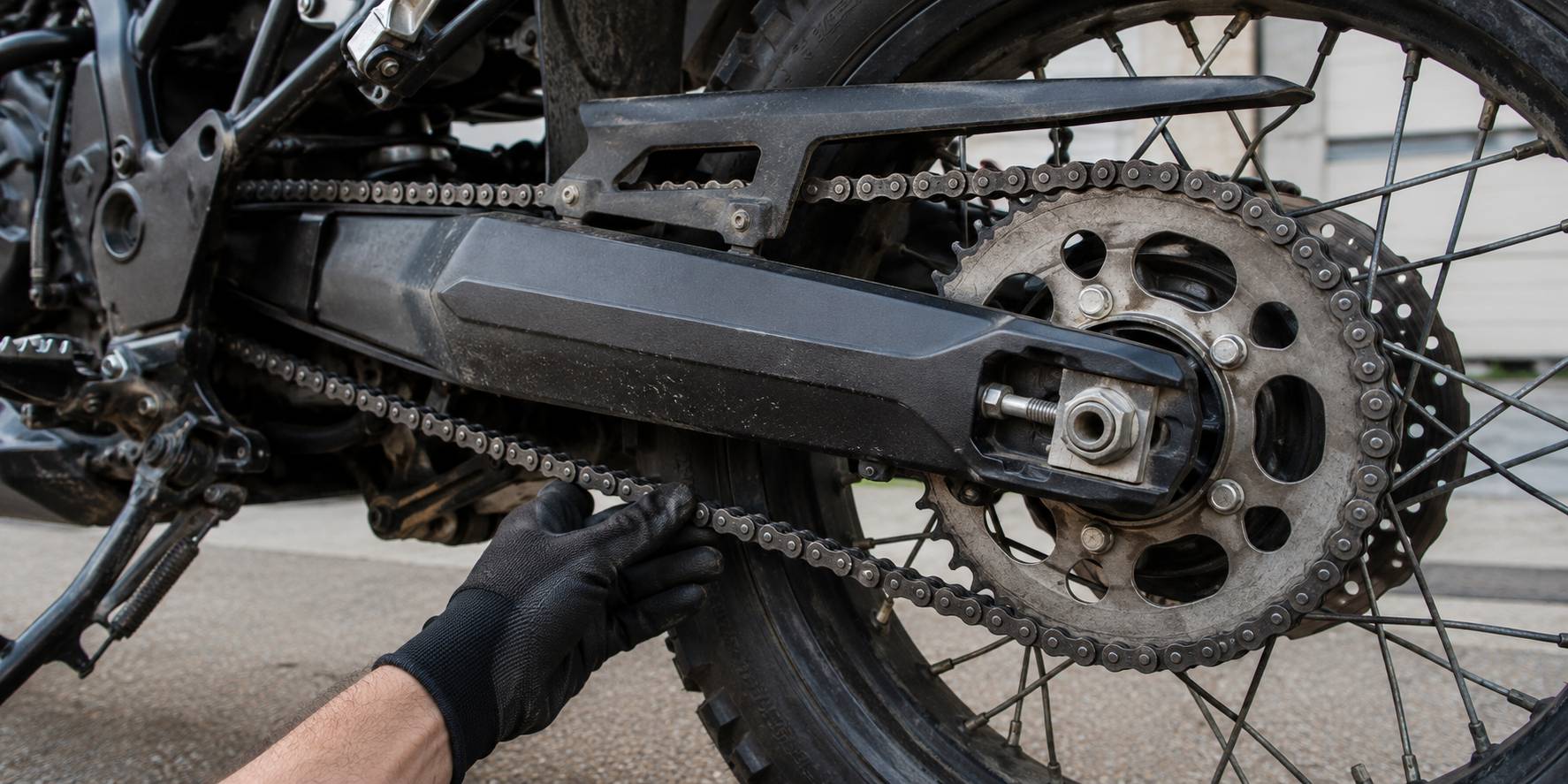 Kontrola a údržba řetězu motorky po jízdě