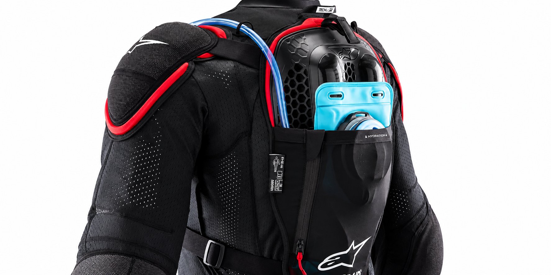 Moto airbag s integrovaným chráničem zad