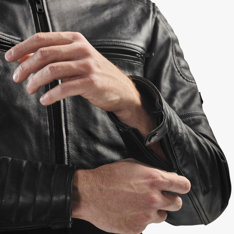 zipy na rukávech bundy na motorku Rebelhorn