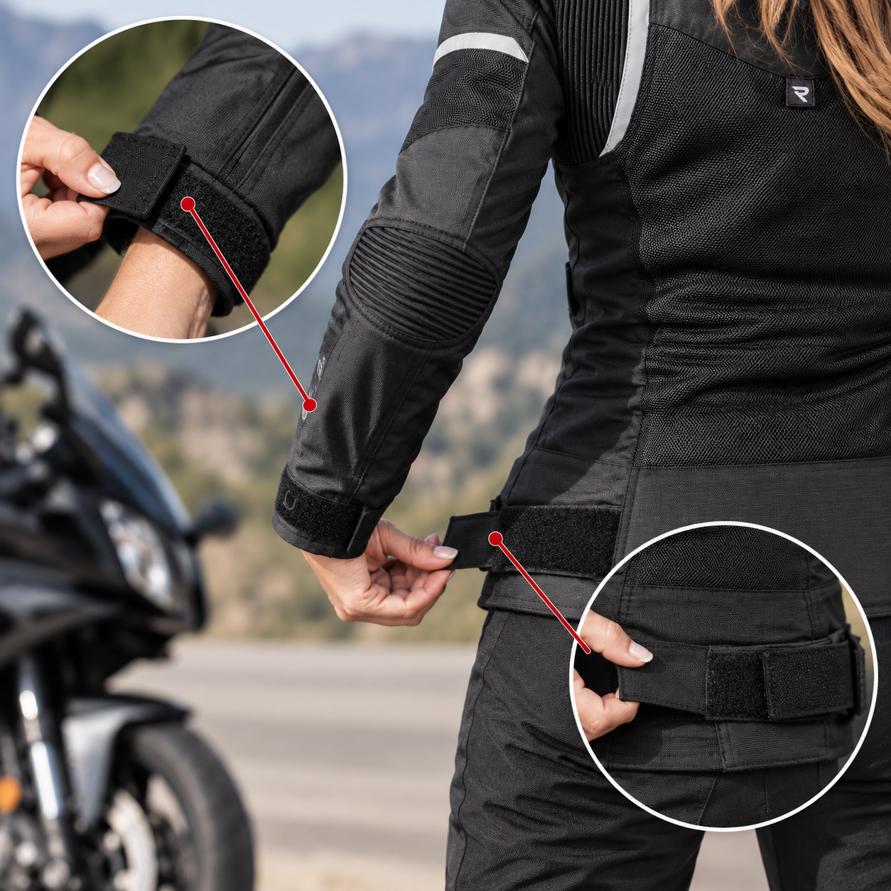 Moto bunda Betty-velcro pásky