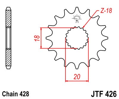 Reťazové koliečko JT JTF 426-12 12 zubov,428